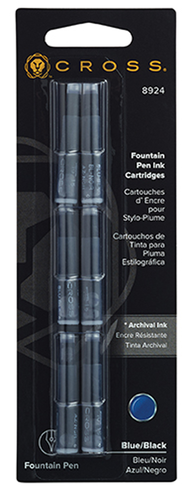 Картридж (6 шт) для перьевой ручки (сине-черный) CROSS 8924