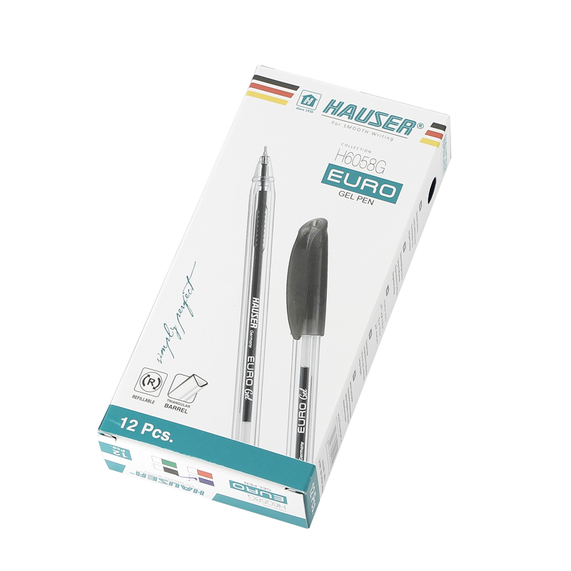 Гелевая ручка HAUSER Euro Gel H6058G-black