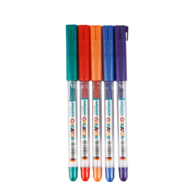 Набор: Гелевая ручка Creator Glitter Gel, чернила с блестками - 5шт HAUSER Creator H6114SET-2