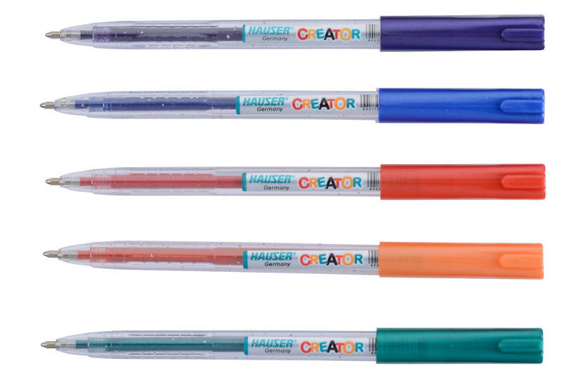 Набор: Гелевая ручка Creator Glitter Gel, чернила с блестками - 5шт HAUSER Creator H6114SET-2