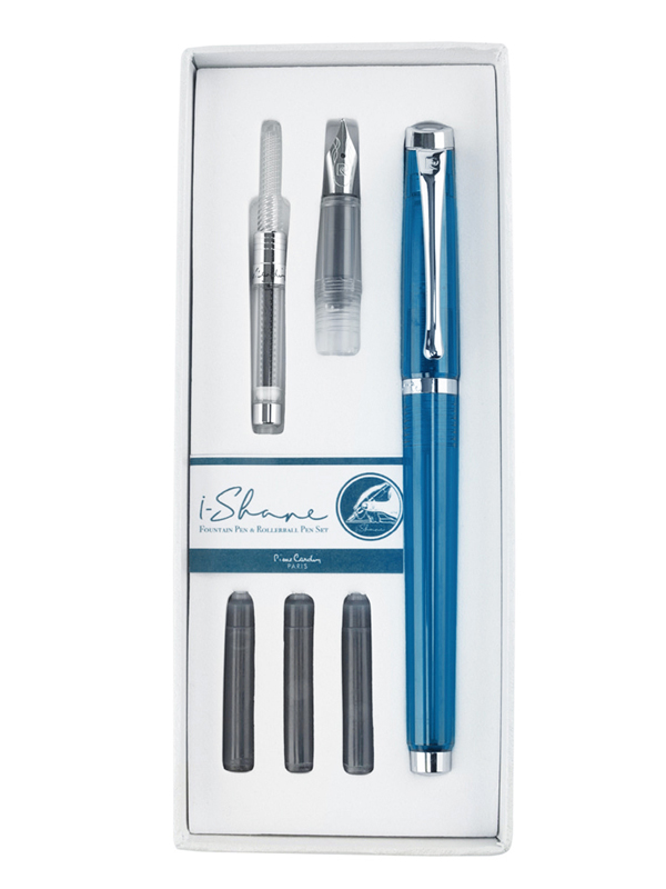 Набор I-SHARE: ручка - роллер + сменная насадка с пером + конвертер + чернила PIERRE CARDIN I-SHARE & WE-SHARE PCI-001-4
